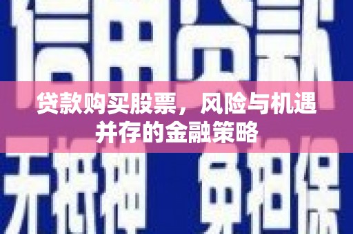 西贡贷款购买股票，风险与机遇并存的金融策略